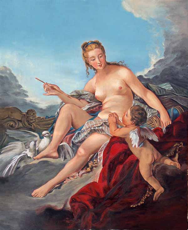 Venus et Cupidon Démonstration peinture